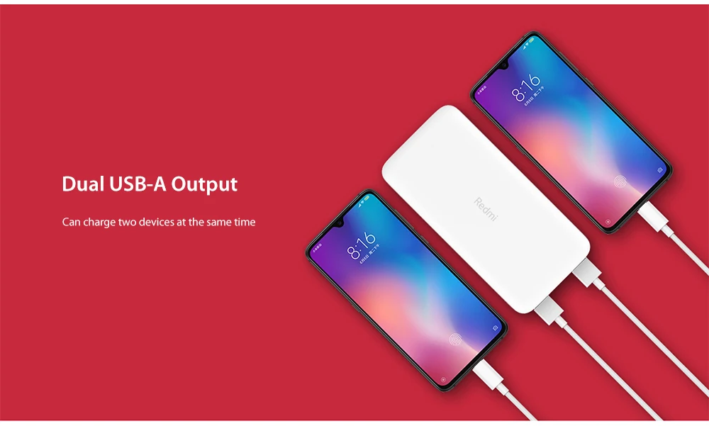 Xiaomi Redmi power Bank 20000 мАч 18 Вт Быстрая зарядка 5,1 В 3.6A Быстрая зарядка портативный 2 USB power bank для смартфона