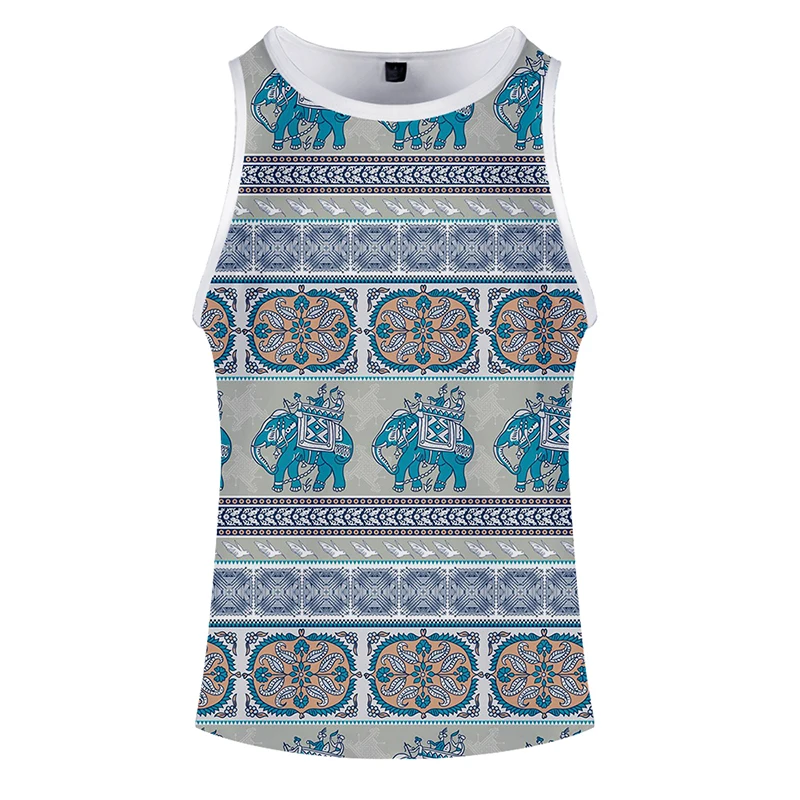 

Fashion Harajuku Indian Elephant 3d Bodybuilding Tank Tops Sleeveless O-neck Men Women Fitness Vest Casual Streetwear 3D Clothes