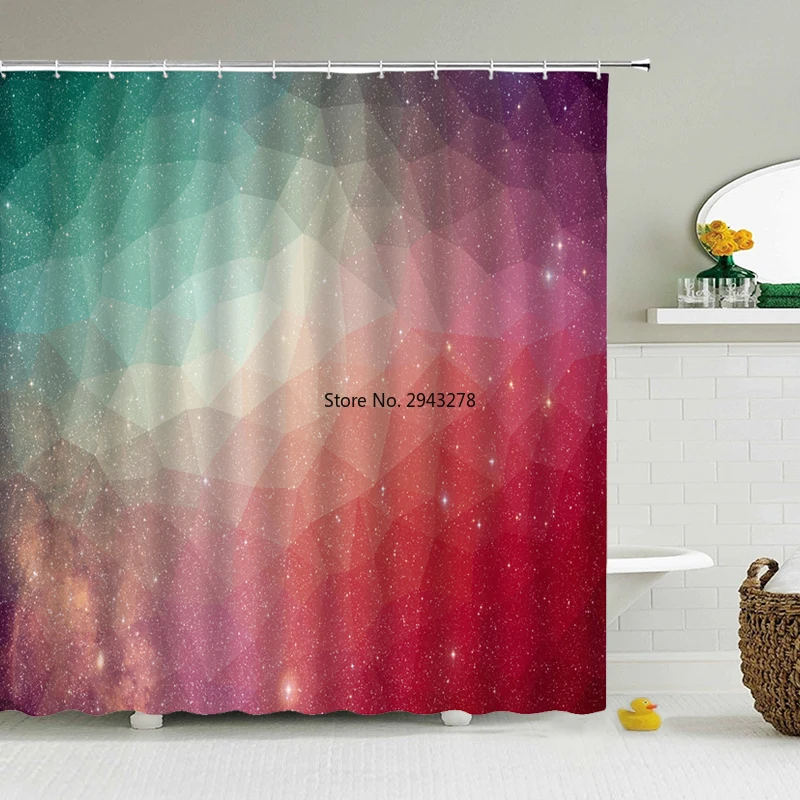 

Цветная занавеска для душа, домашний декор, водонепроницаемая занавеска для ванной из полиэстера, с 12 крючками