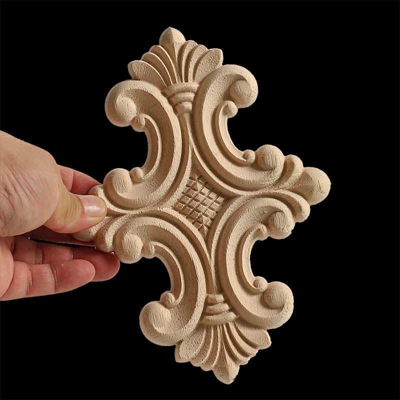 WMQE Неокрашенная резная изысканная длинная круглая деревянная декорация для дома