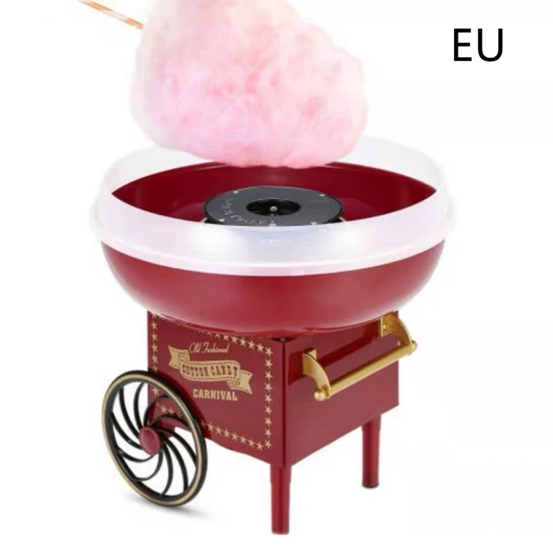 Retro Trolley Cotton Candy Machine Fashion Mini Candy Floss Maker Home Use Countertop Electric Children Creative Candy