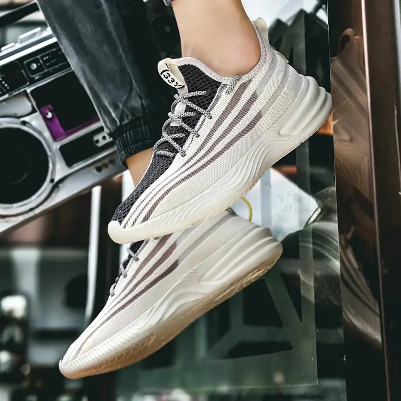 

Korean Version Coconut Casual Shoe Lace Luminous Men's Running Shoes Plus Size Tide Shoes Wear-resistant Breathable Men Sneakers