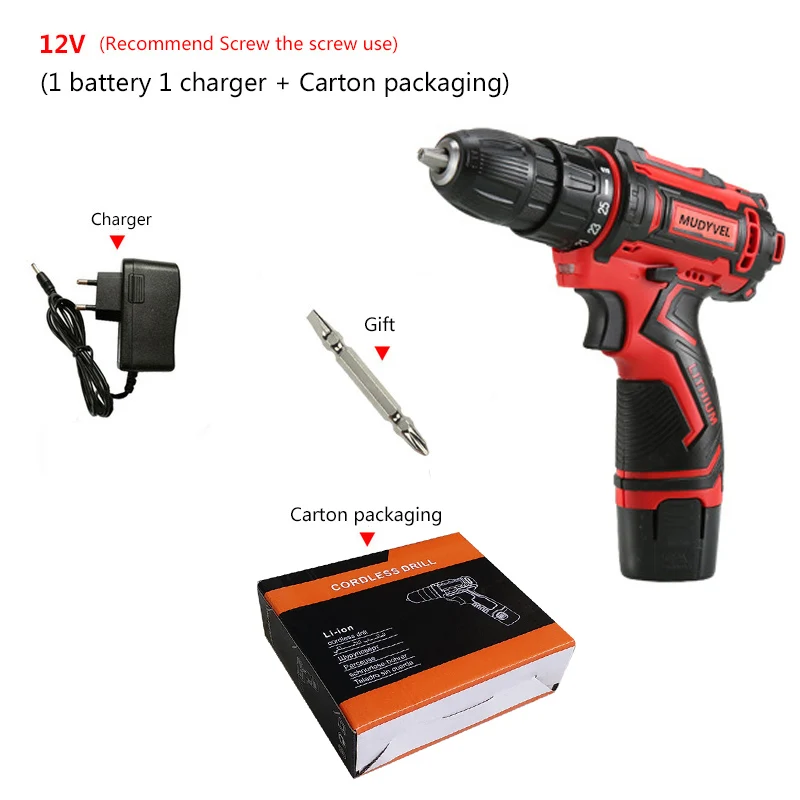 12V Cordless Drill 12V 16.8V 24V Optional 3/8 inch 2 speed Power Tools Flexible shaft Screwdriver Dremel Rechargeable - Цвет: 12V