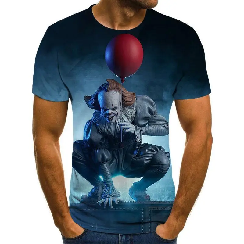 

Hot Sale Clown T Shirt Men/women Joker Face 3D Printed Terror Fashion T-shirts size XXS-6XL