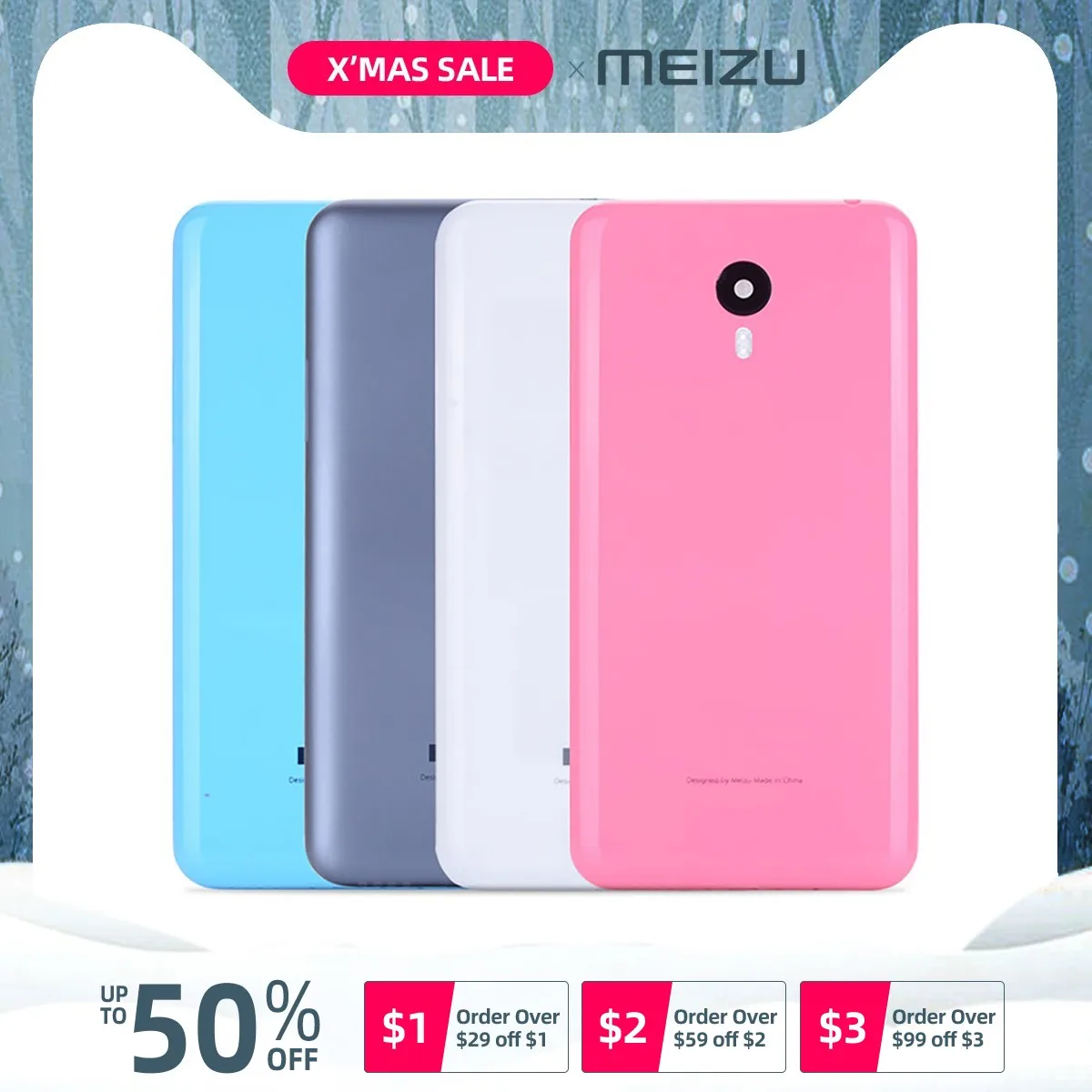 Задняя крышка для MEIZU M2 Note на батарею белый