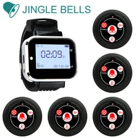 jingle bells watch receiver call button wireless waiter calling for restaurant service pager system hotel customer bell