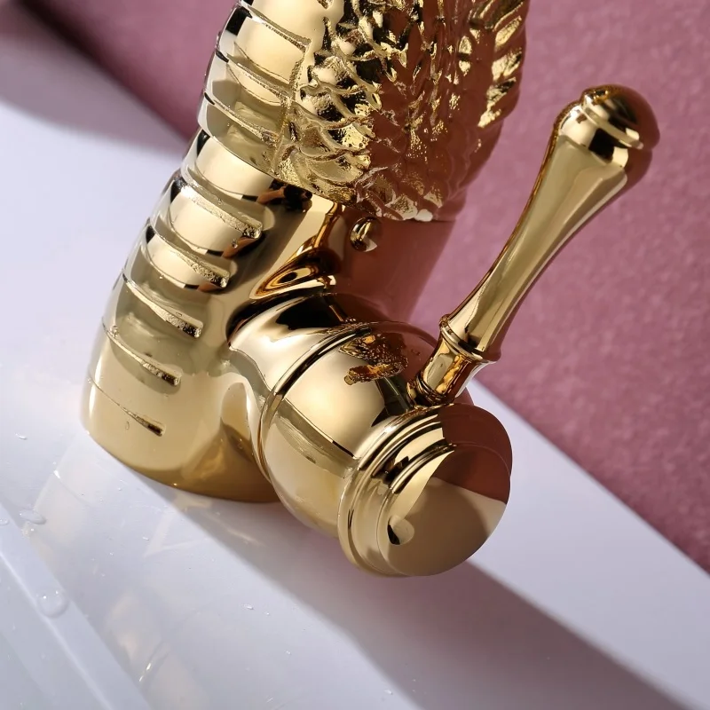 Basin Faucet Mixer Gold Dragon Bathroom Sink Single Hole Chrome Taps Deck Vintage Wash Hot &amp Cold Tap | Обустройство дома