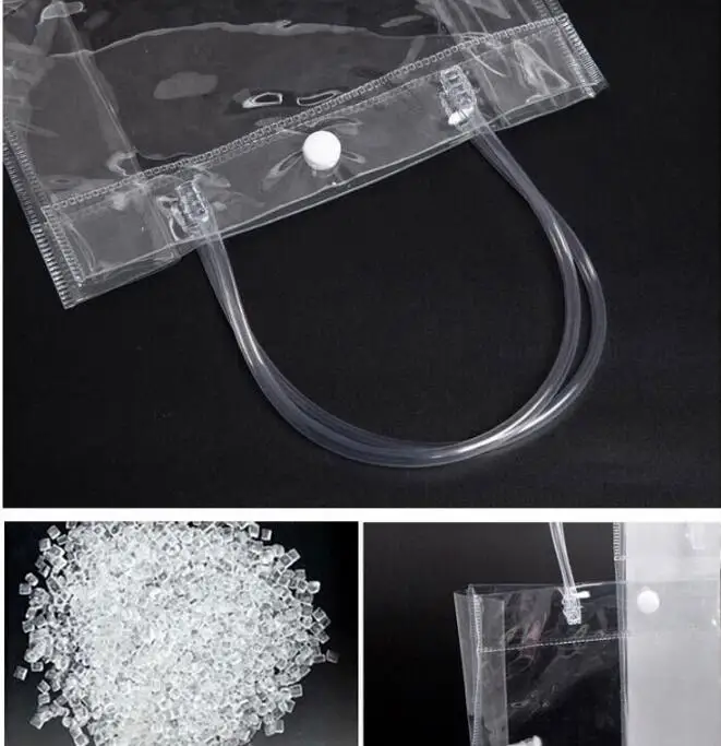 

10/20/40pcs Clear display bags small, Transparent gift plastic bag Mini PVC bags handle cosmetic bag pack