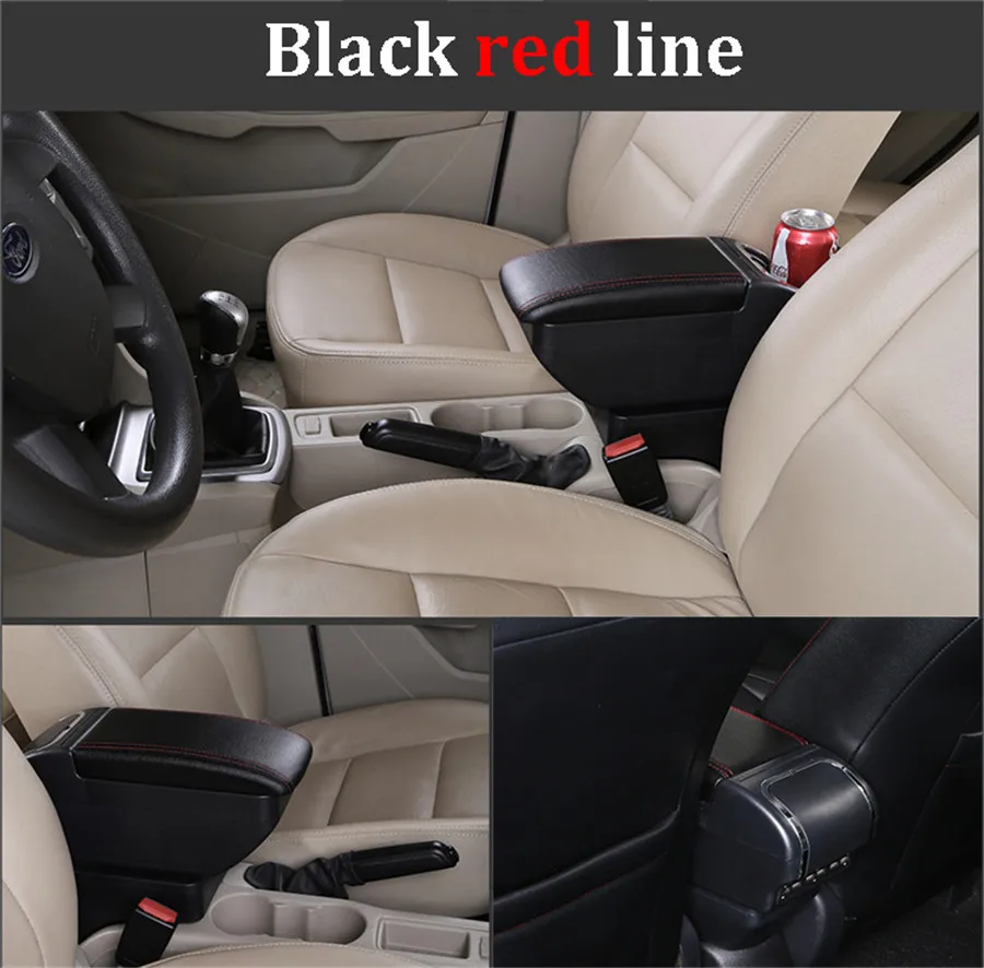 

Universal Black Double Layer Car Central Armrest Box with Base USB Port