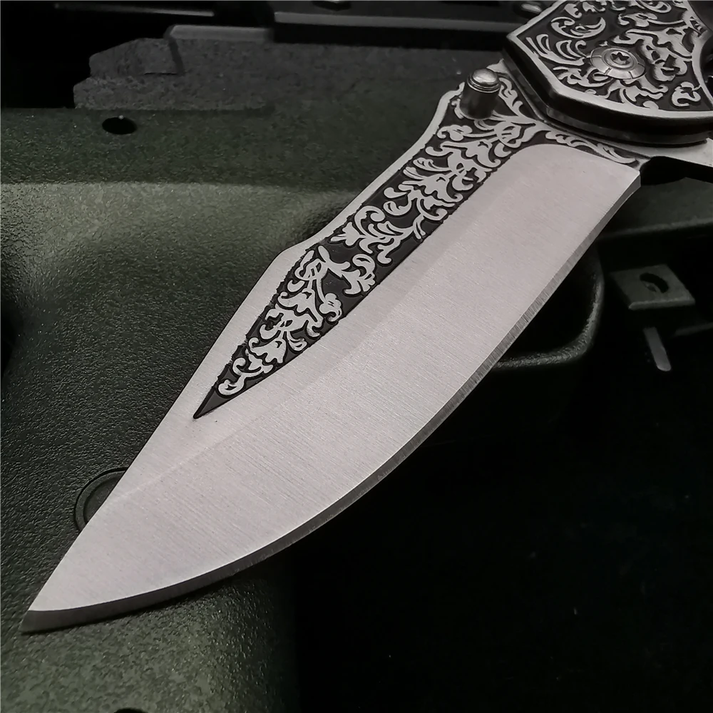 Складной нож карманный клинок 58HRC с деревянной рукояткой острый и прочный длина 21