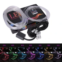 rgb led strips ambient light bluetooth control for car interior atmosphere light lamp 8 colors diy music 8m fiber optic band
