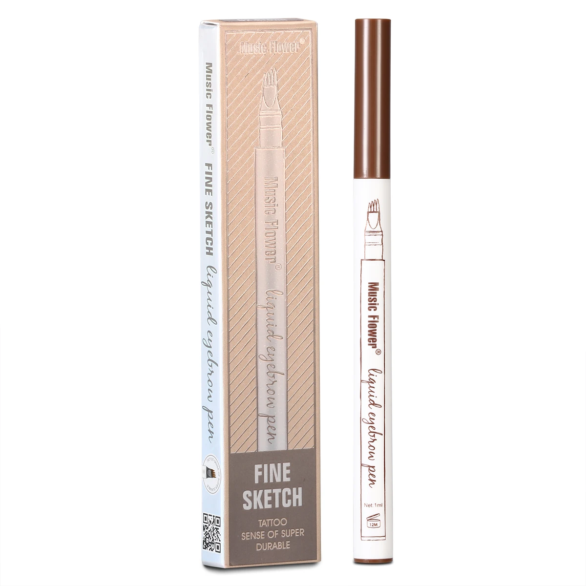 1pcs Eyebrow Pencil 3 Coulor Waterproof Micro Fork Tip 4 Head Tattoo Sketch Pen | Красота и здоровье