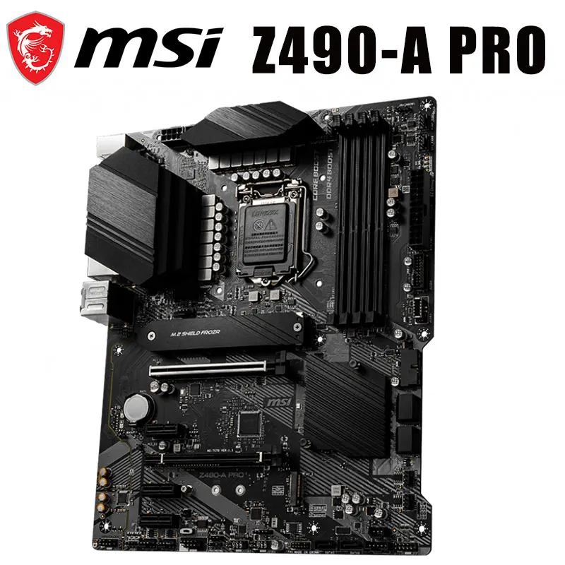 Verkaufen MSI Z490-A PRO Motherboard CPU 10th LGA 1200 Buchse DDR4 Speicher 128GB PCI-E 3,0 M.2 USB 3,0 SATA Intel Z490 Placa-Mãe ATX Desktop