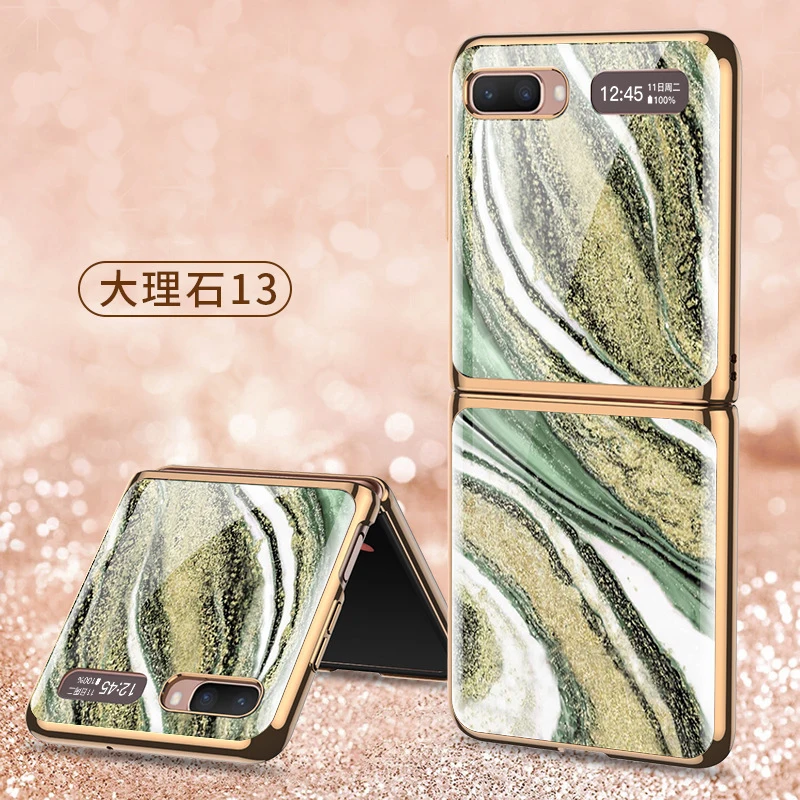 

Original Tempered Glass Case For Samsung Galaxy Z Flip Luxury Plating Hard Phone Cover For Samsung Z Flip ZFlip 4G 5G Case Shell