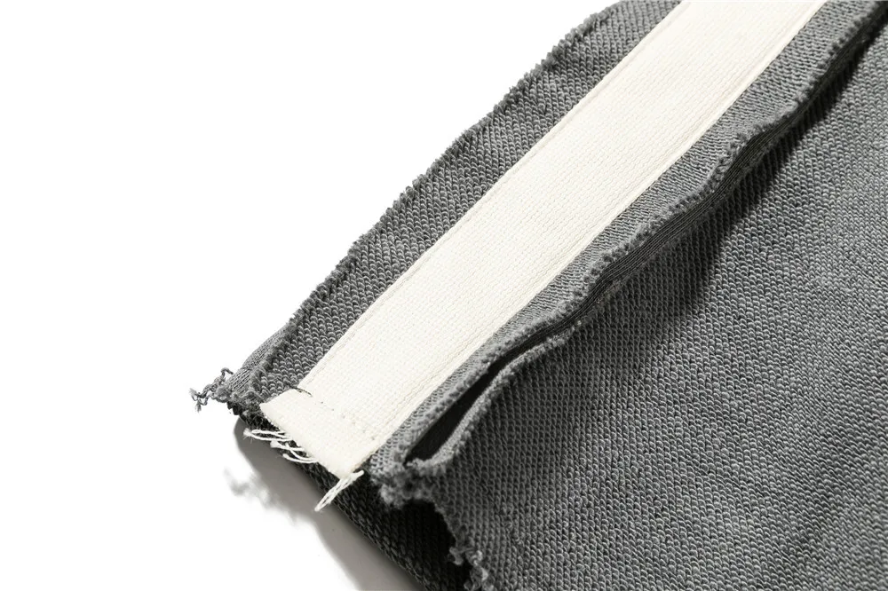 

Contrast stitching shorts men's elastic waist pants casual pants Polyester Cotton Casual Shorts Regular Pockets Knee Length