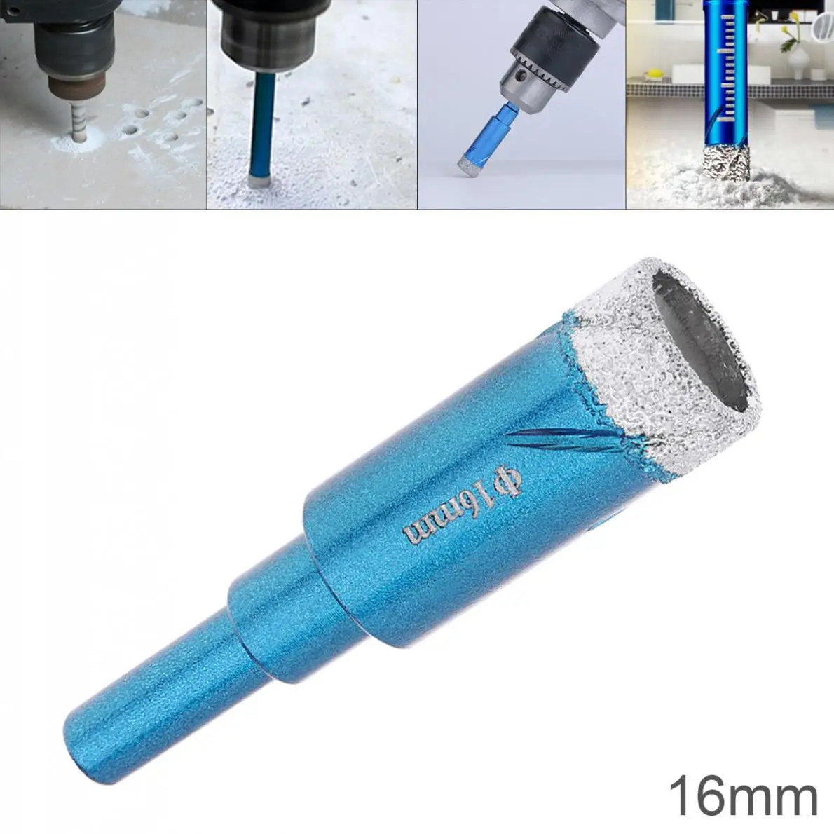 

16mm Perforated Drill Electric Drill Hole Drill Bit Granite Marble Dry Hole Puncher Built-in Cooling Wax