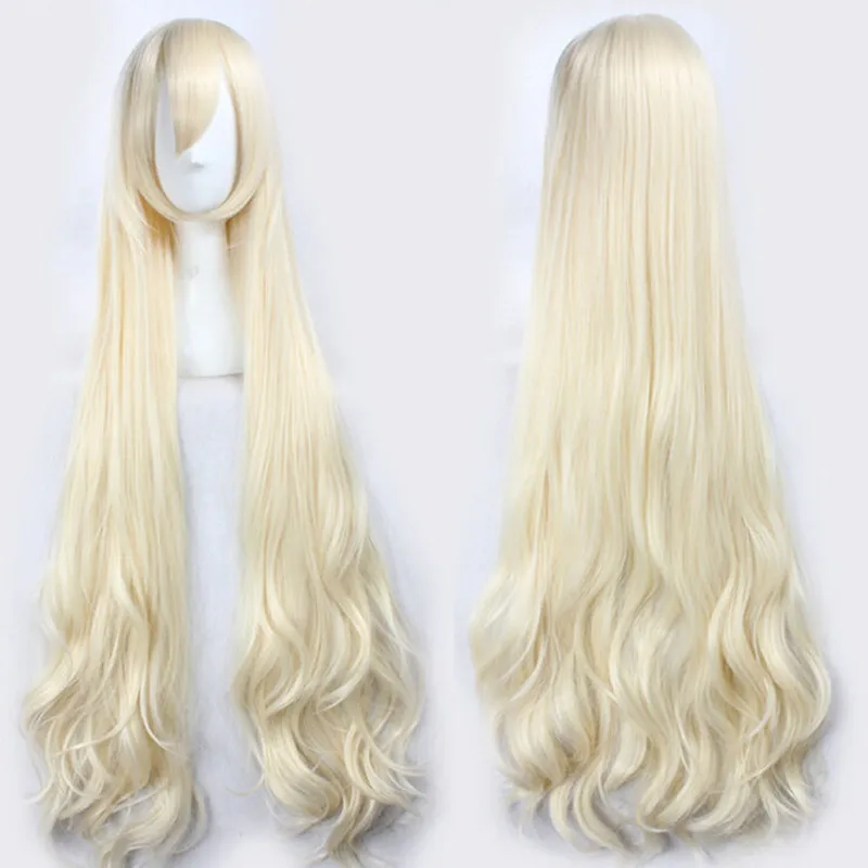 47'' 120cm Wavy Long Light Blonde Kagerou Project Marry Kozakura Mari Heat Resistant Hair Cosplay Costume Wigs + Free Wig Cap |