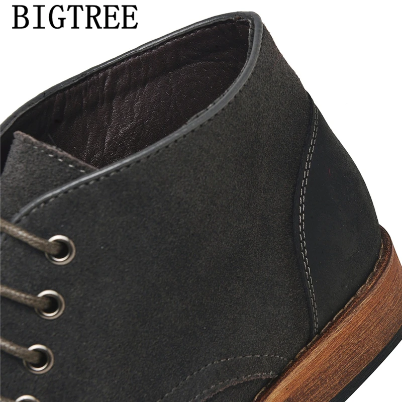 Ботинки мужские из натуральной кожи Модные ботильоны зимняя обувь пустынные