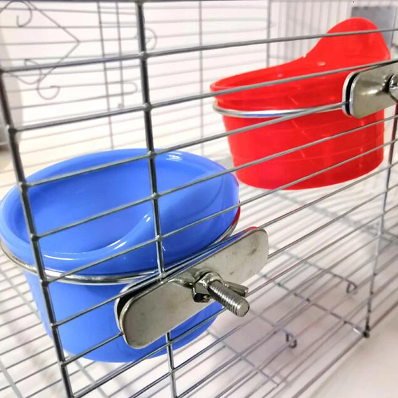 Красный/синий попугай птица пластиковая чашка для еды клетка аксессуары птиц