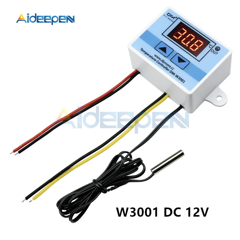 W3001 DC 12V W3001 W3002 DC 12 В 24 В AC 110-220 В светодиодный цифровой регулятор температуры Термостат терморегулятор датчик измеритель нагрева охлаждения - Цвет: W3001 DC 12V