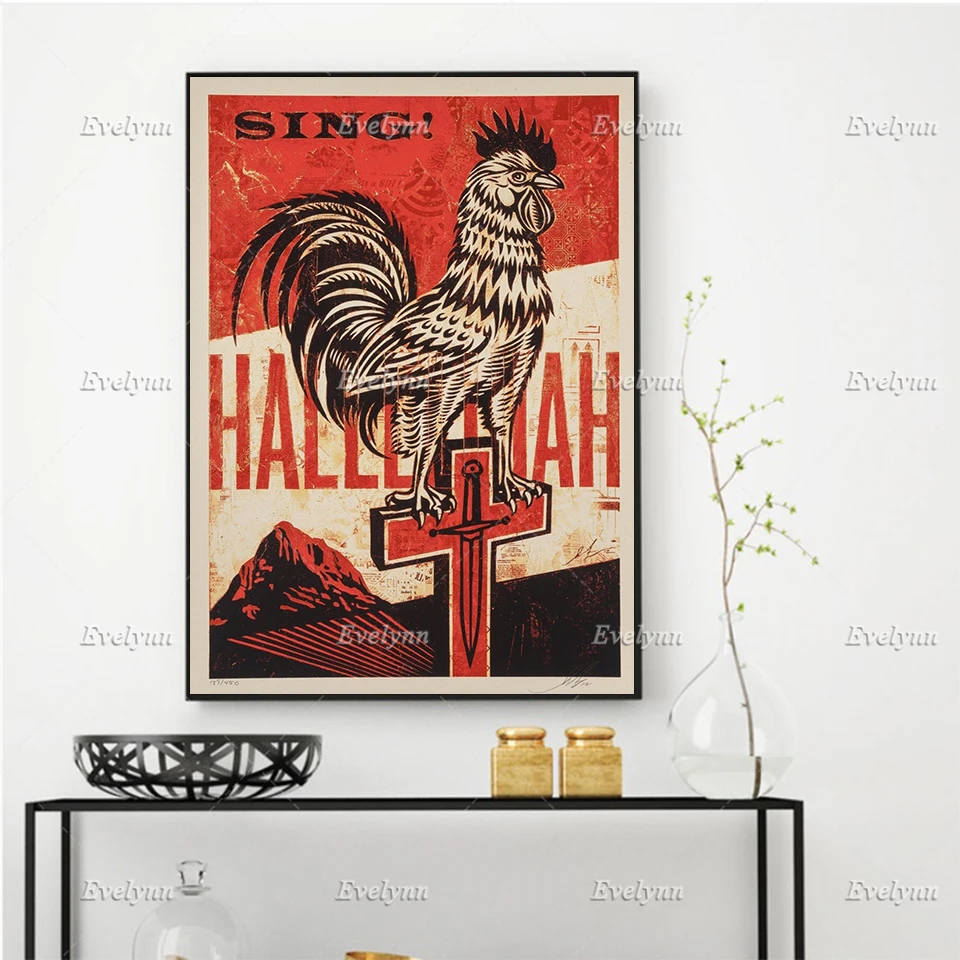 

Pop Art,Obey Classic',Retro Posters, Living Room Decoration Canvas Painting Home Decor Canvas Wall Art Prints Floating Frame