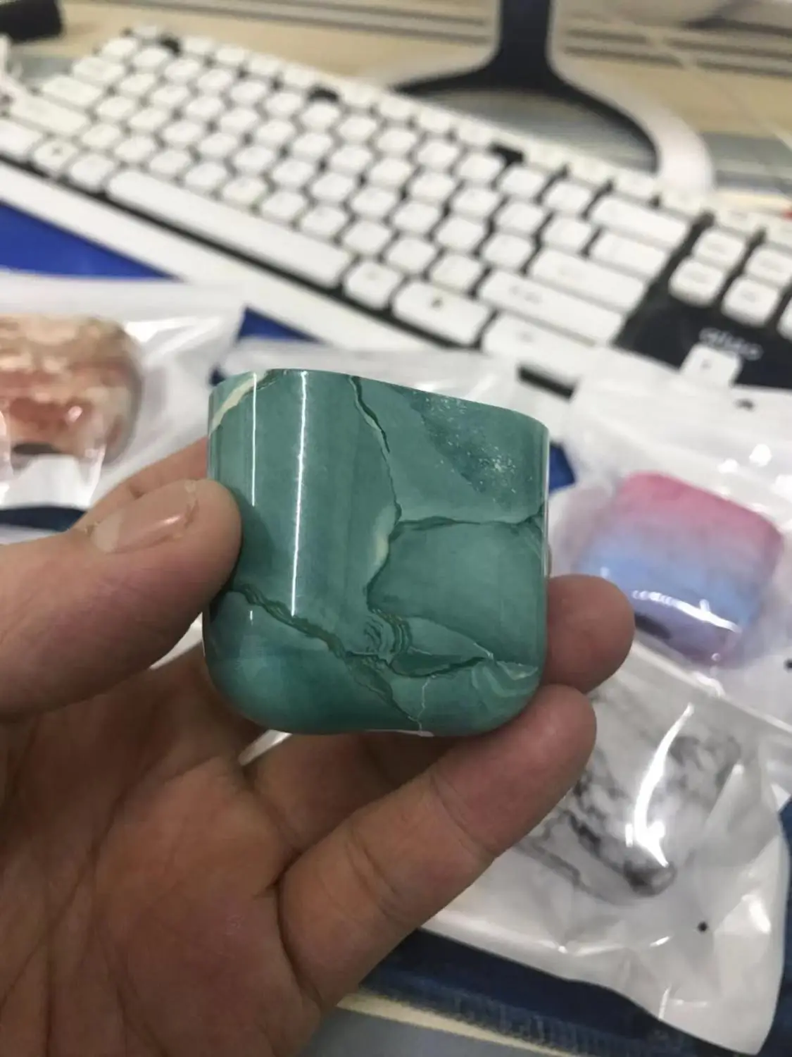 

Silicone Protective Case Cover For Apple Airpods 1/2 Wireless Earphone earphone Protective Case Bag Pc Hard Shell Marble Patte