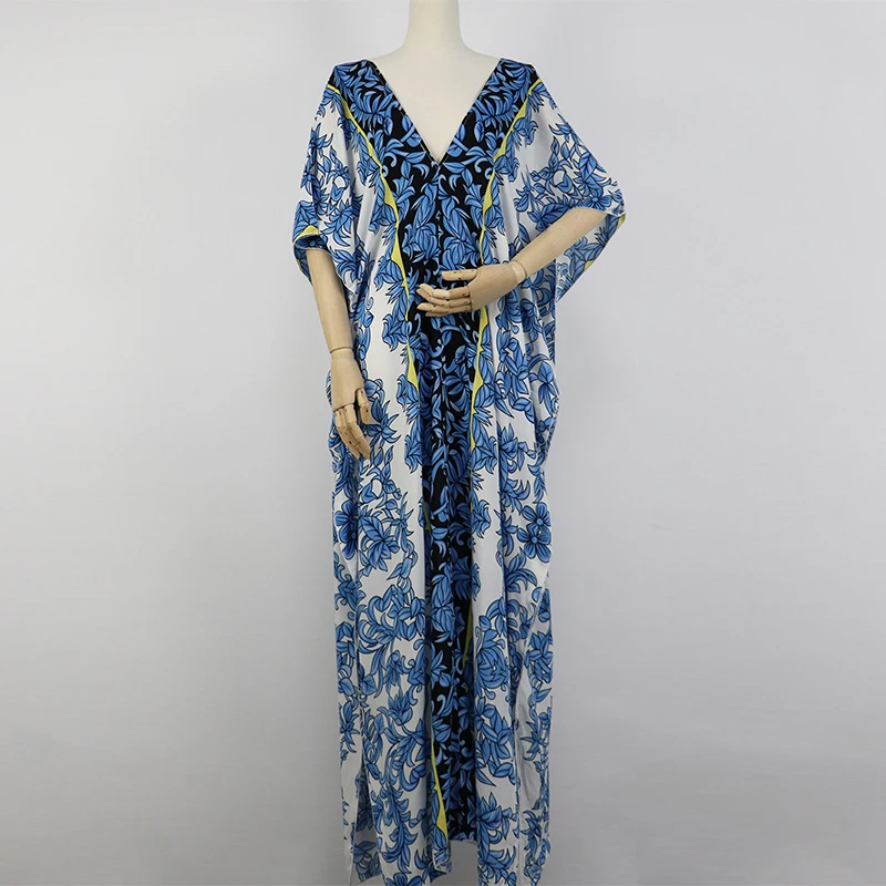 Женское длинное платье с этническим принтом Siskakia свободное повседневное пляжное