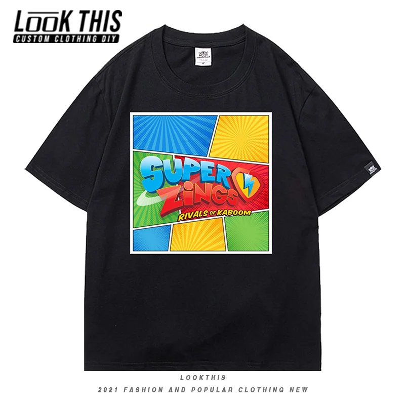 

Superzings Men's T Shirt Summer T Shirt Casual Cotton Mens Streetwear Top Tees Super Zings Mens Oversized Hip Hop Short Sleeve