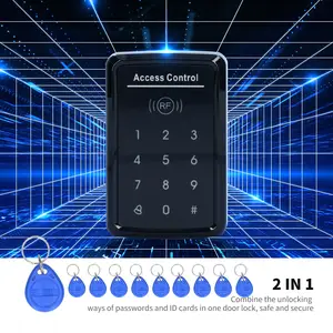 1000 users with 10 id key door security lock kit for apartment residence 2 in 1 access control system password 125khz rfid card free global shipping