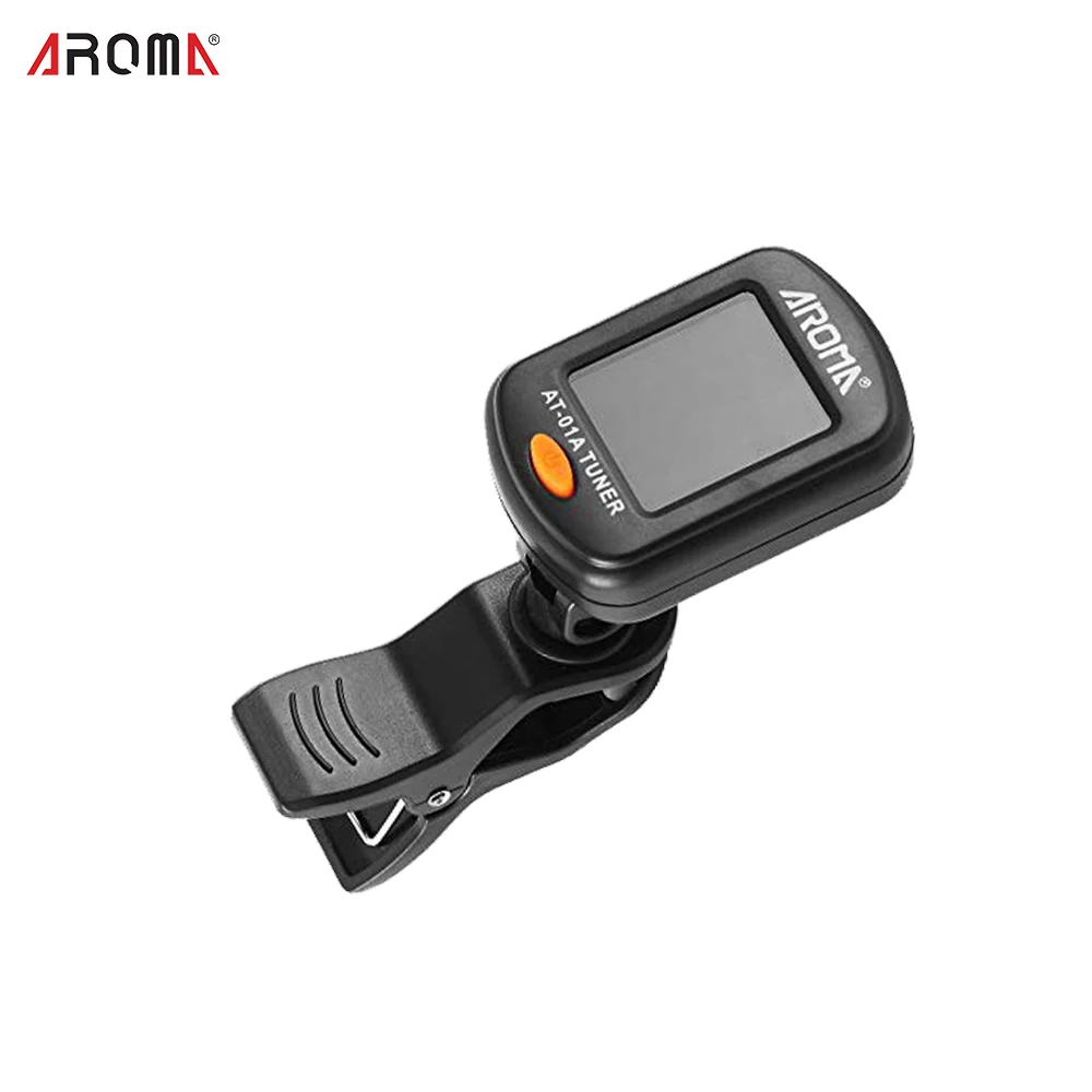 Тюнер для гитары AROMA AT-01A вращающийся тюнер с зажимом и ЖК-дисплеем хроматической