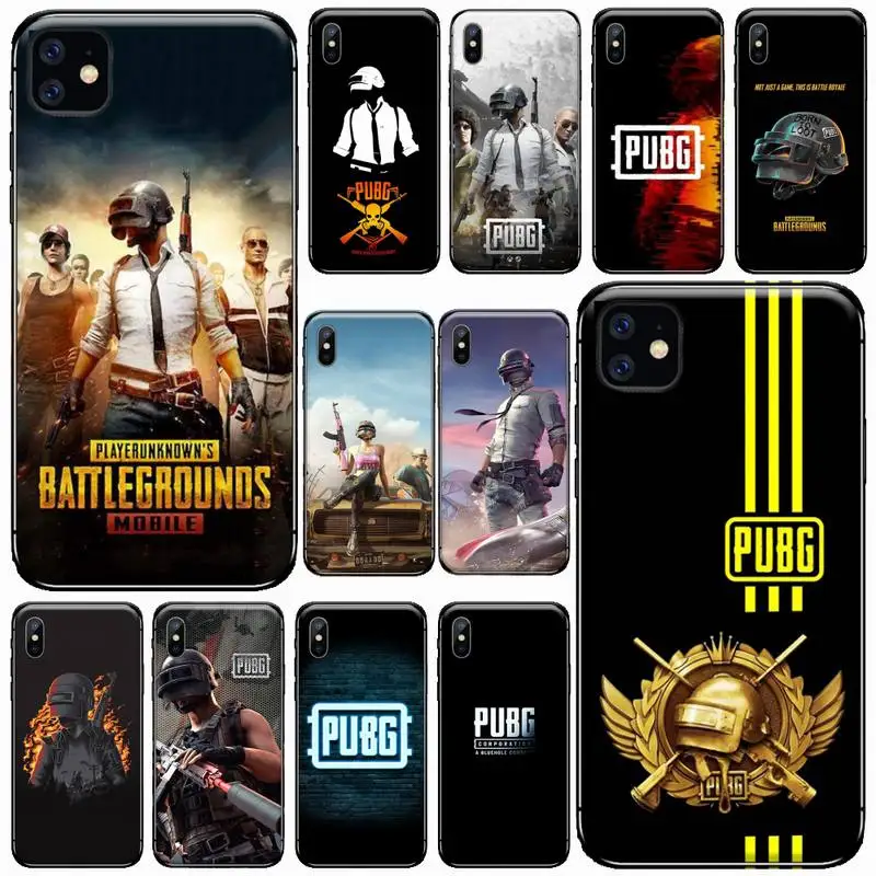 Игровой чехол PUBG fire Cool gun для телефона iphone 7 8 12 11 XR XS pro Max Mini plus мягкий силиконовый