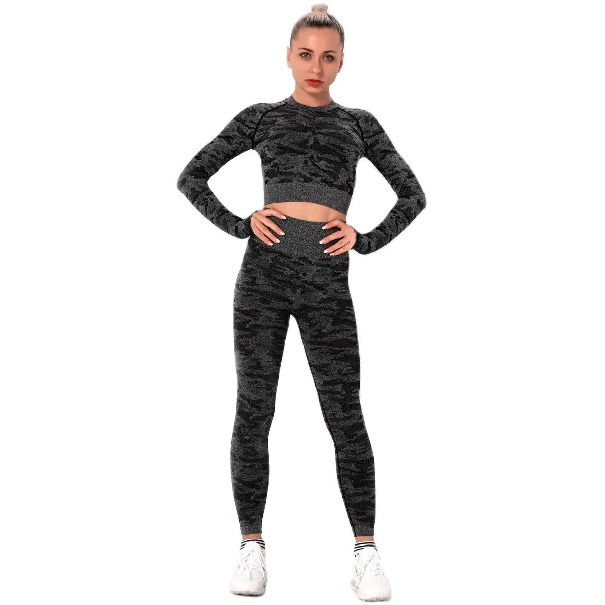 

Camo Yoga Set Women Seamless Fitness Yoga Bra Sport Bra Camouflage High Waist GYM Leggings Pants Fitness Suit Workout Leggins
