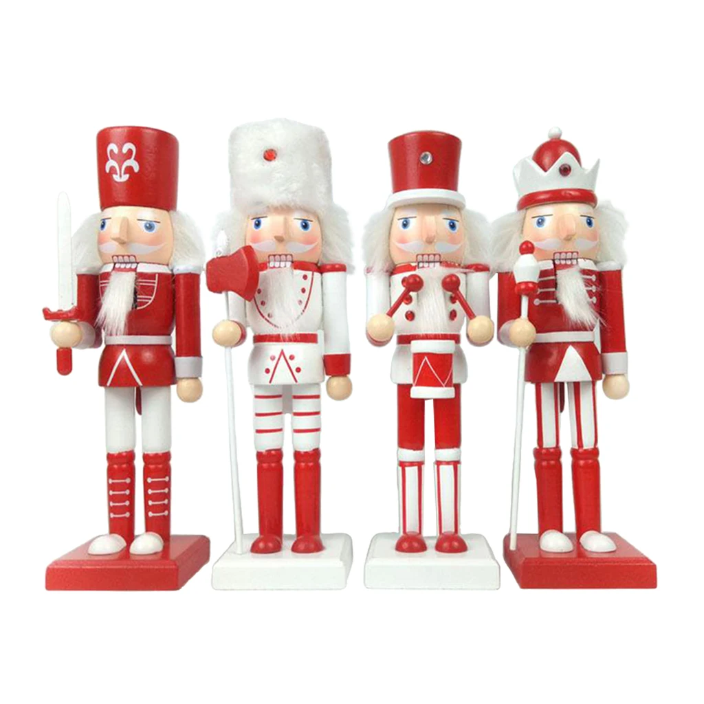 

4pcs 25cm Nutcracker Ornament Set Home Office Party Ornament Xmas Tree Decor