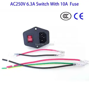 AC 250V Входной модульный Штепсель 10A предохранитель переключатель питания 4Pin + 3Pin с кабелем для аркадных игр DIY