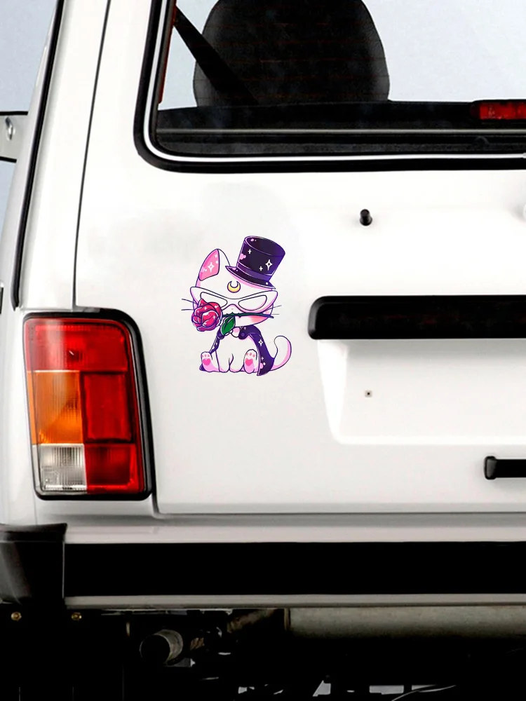 

JuYou Funny Stickers Exterior Accessories Moon Cat Car Decals Bumper Window Sticker Fashion Body for Car Waterproof Vinyl Decal