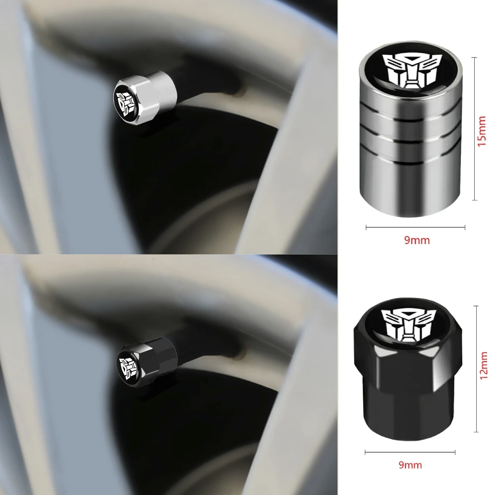 

4PCS Car Styling Metal Tire Valve Cover Transformer Logo Automobile Tire Valve Cover Accessories Seal Motorcycle Modified Parts