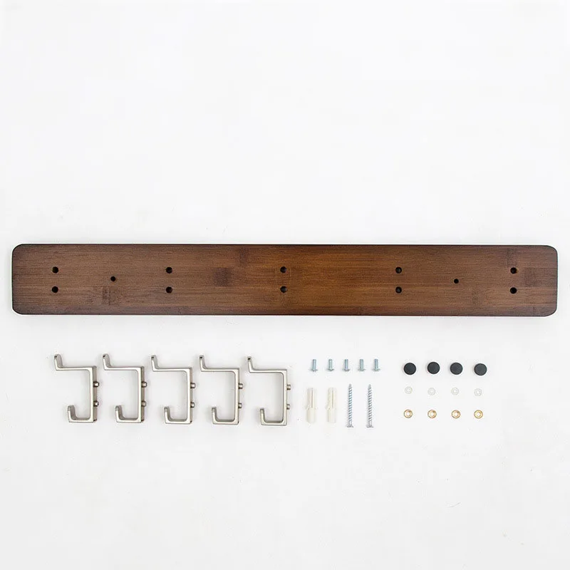 Творческий двойные крючки настенная вешалка бамбук вешалки для одежды в спальне