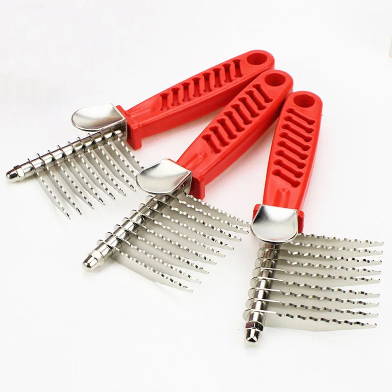 

Pet Rake Comb Dog Dematting Comb Pet Slicker Brush Dog Stainless Steel Comb Grooming Tools for Cat Rabbit Long Haired Breed Pets