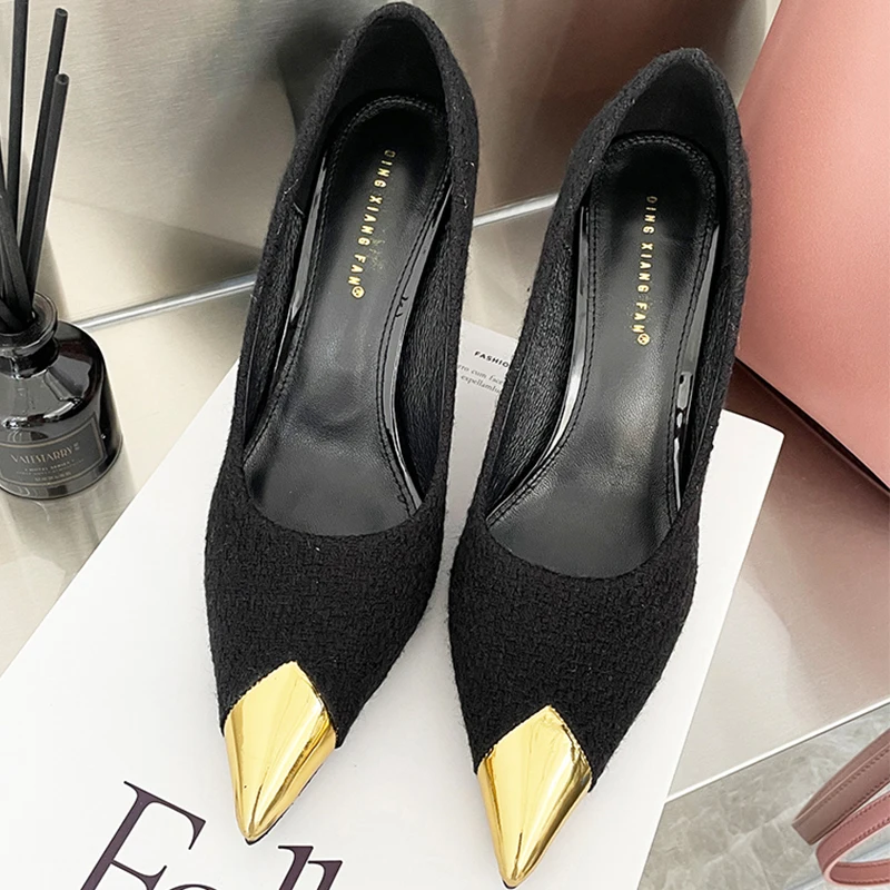 

Туфли-лодочки женские на высоком каблуке, заостренный носок, без застежки, вечерние туфли на тонком каблуке, разные цвета, весна-осень 2022