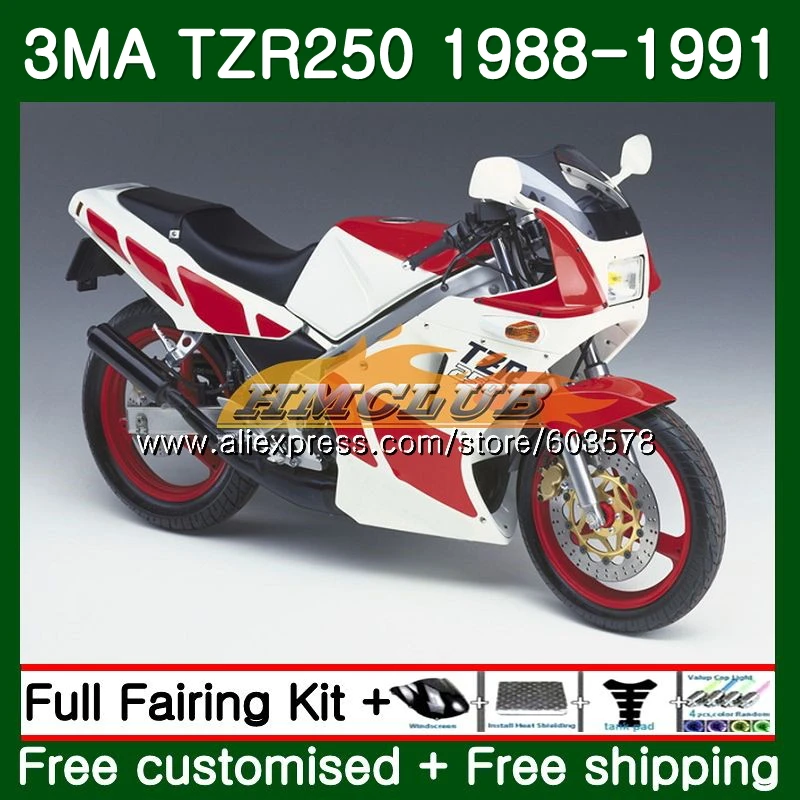 Корпус для YAMAHA обтекающий корпус 3ma TZR250 1989 1991 121CL.33 красный белый TZR250RR RS YPVS TZR 250 88 89