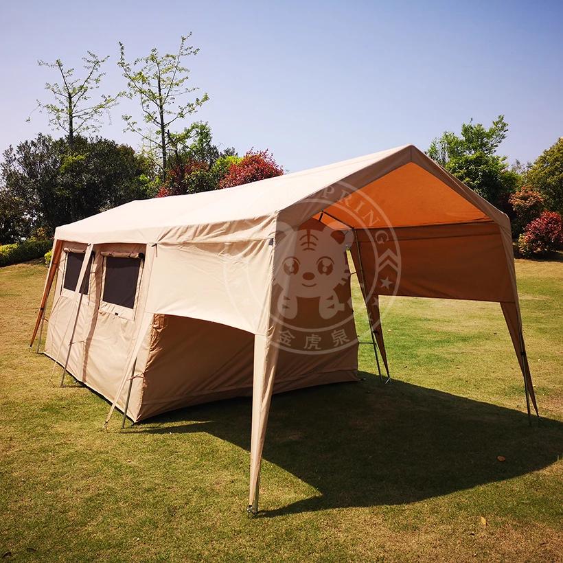 Открытый роскошный водонепроницаемый хлопок 6X3M Glamping Safari Bell палатка дом с