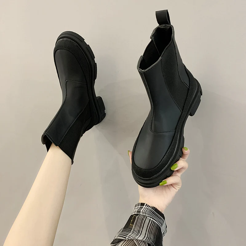 

Женские ботильоны на толстой подошве, с мехом, на высоком каблуке