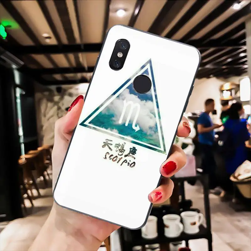 

YNDFCNB constellations Phone Case for Redmi 9A 8A 7 6 6A Note 9 8 8T Pro Max Redmi 9 K20 K30 Pro Black Silicone Soft TPU Case