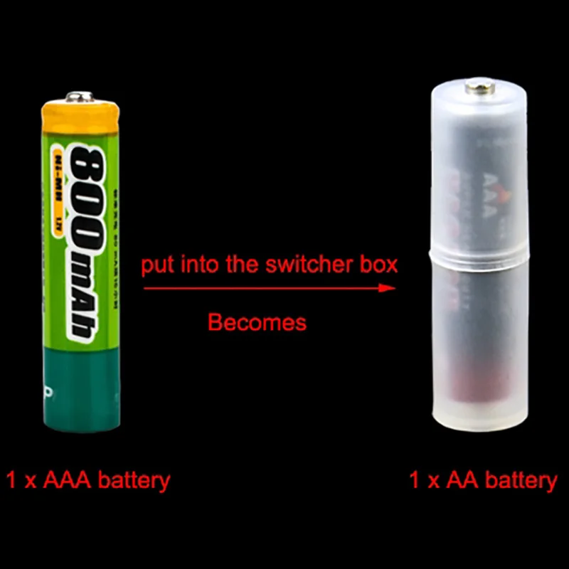 Адаптер для конвертера аккумуляторов размером AAA AA пластиковый чехол держатель