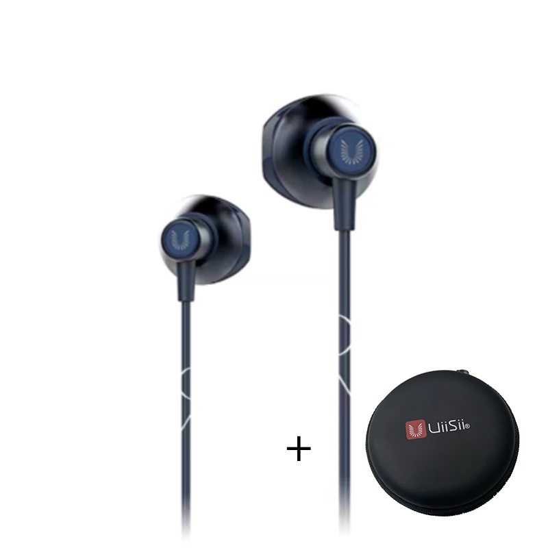 HM12 Blue and Box UiiSii HM12 наушники-вкладыши шумоподавления поясная линия L металлический штекер стерео сабвуфер музыкальная игра высокого качества с микрофоном для мобильного телефона Xiaomi Huawei ios - Цвет: HM12 Blue and Box