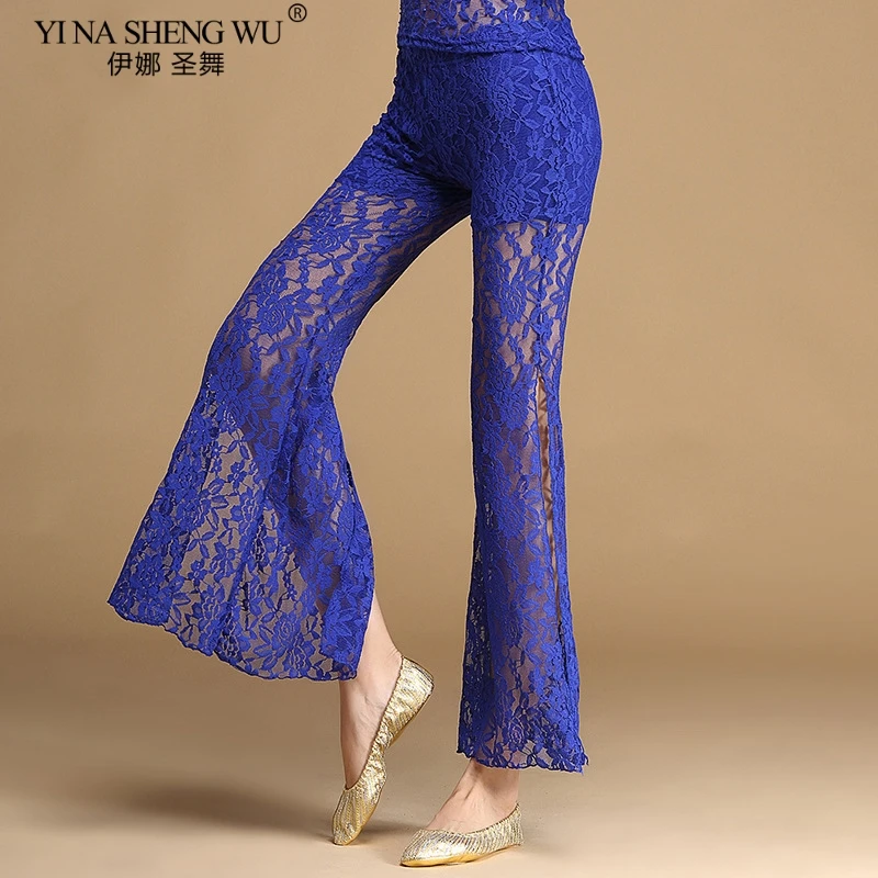 

Sexy New Professional Women Belly Dance Pants Lace Bollywood Indian Dance Costumes Tribal Bellydance Side open Pants