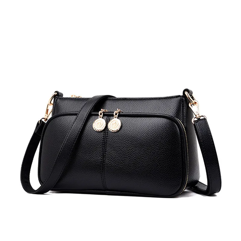Роскошные кожаные сумки Bolsas De Mujer, женские сумки, дизайнерские маленькие сумки через плечо для женщин, женские ручные сумки, кошельки - Цвет: BLACK