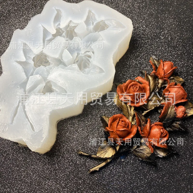 

Crystal Drop Glue 3D Rose Flower Ornament Decorative Silicone Mold 17-215