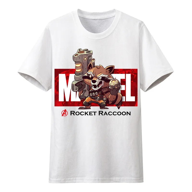 

Marvel's Guardians of the Galaxy Rocket Racoon Cartoon Printed Graphic T-shirt 10th Marvel Anniversary Commemorative Avengers