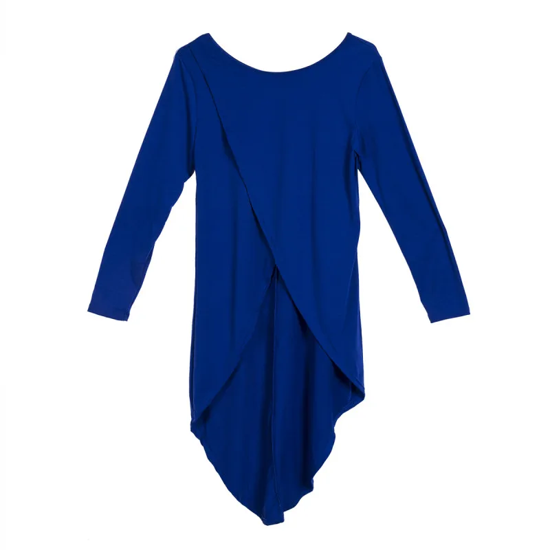 Женская однотонная туника с асимметричным подолом модная повседневная простая